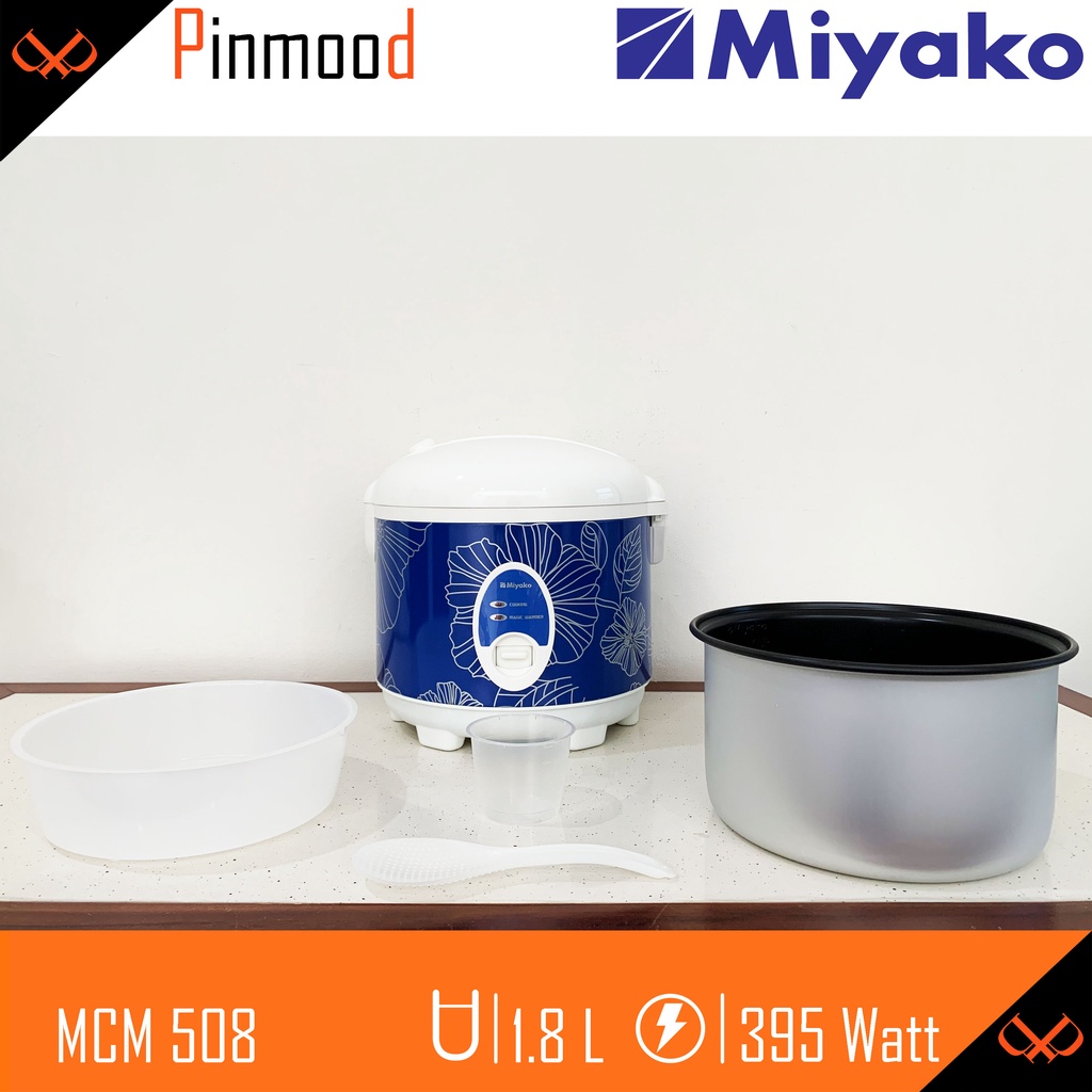 MIYAKO MAGIC COM // RICE COOKER MCM-508 [ 1.8 LITER ] PENANAK NASI - BLUE FLOWER / BIRU