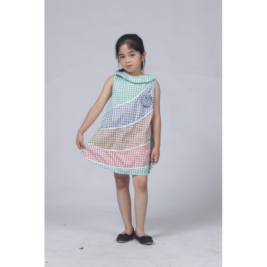 Zahra Dress Anak Perempuan Yuki Bahan Katun | Pakaian Anak Terlaris Umur 1-6 Tahun