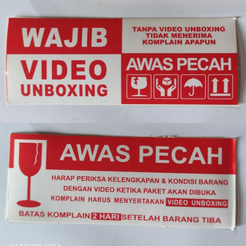 

Stiker Awas Pecah Wajib Video Satuan