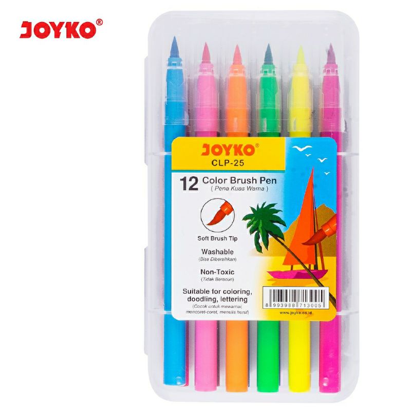 

Joyko CLP-25 Spidol Warna / Brush Pen Set 12 Warna