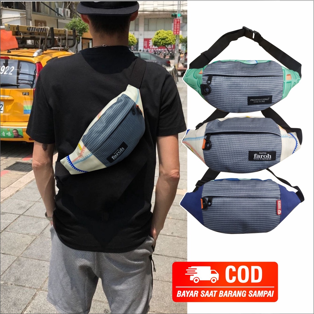 Tas Pinggang Waistbag Pege Kombinasi Warna Model Kasual Distro Untuk Pria Wanita - PG - 8818