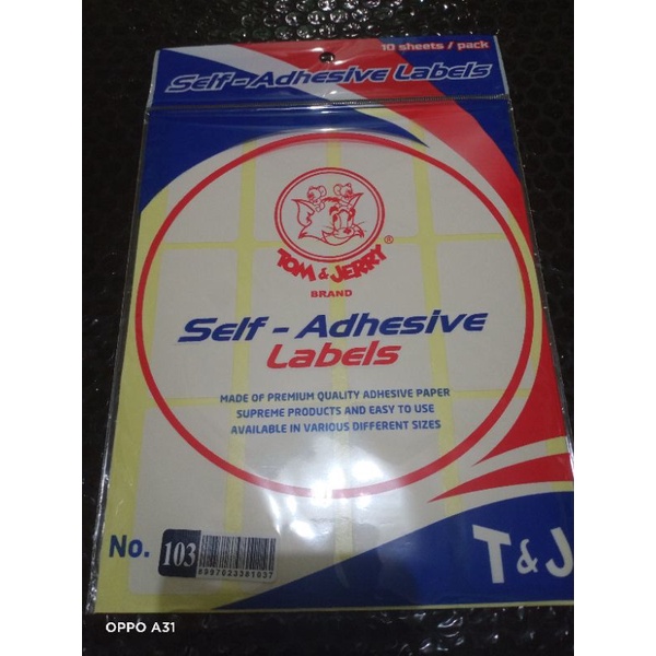 

TOM & JERRY stickers label NO.103
