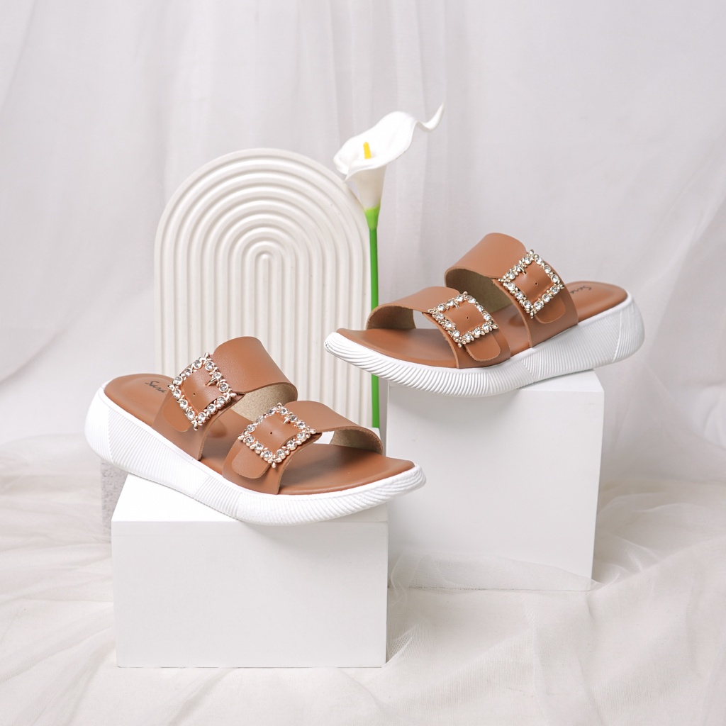 Sara Sara JOA Sandal Wanita Double Strap sandal gesper cewek sandal selop terbaru