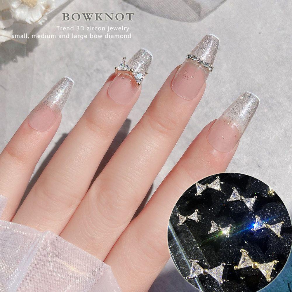 Mxbeauty 3D Nail Art Dekorasi Perak Perhiasan Mewah Hiasan Kuku Flash Alloy Kristal Nail Art Berlian Imitasi