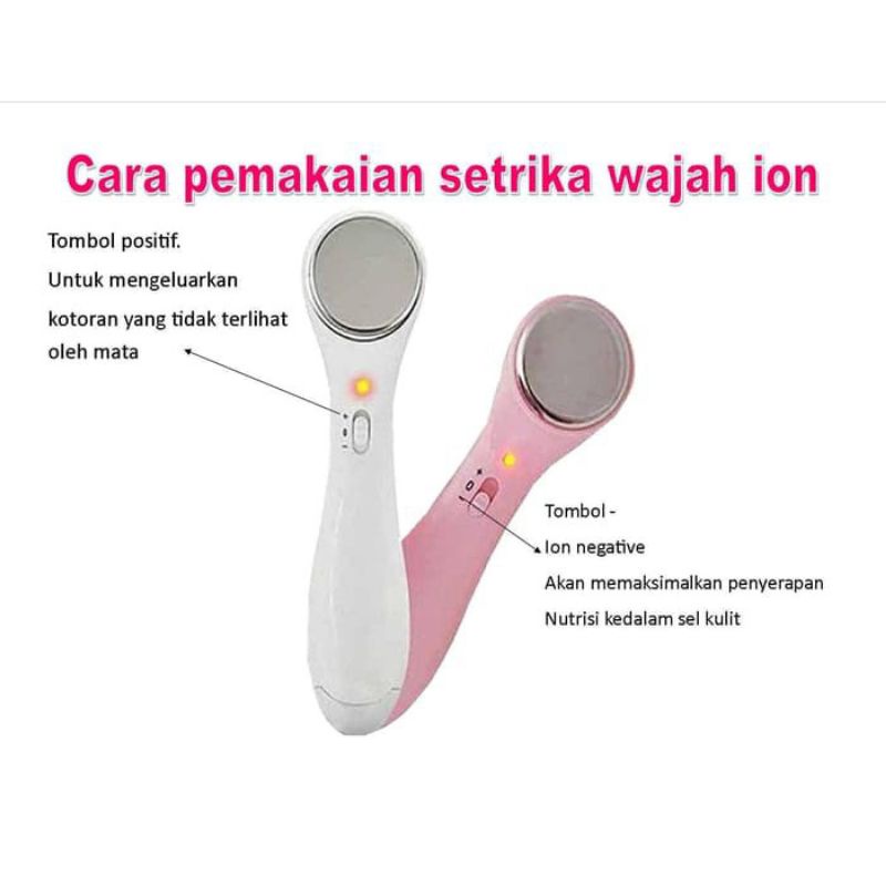 Alat Setrika Wajah Ion Elektrik Face Massager Setrika Ion Pemijat Pengencang Kulit Wajah Original