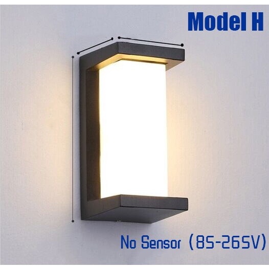 Lampu LED Outdoor Wall Light 18W 26cm Warm White Model H - OWL05H - Black