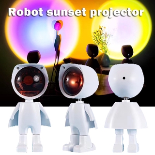 Lampu Proyektor Led Usb Bentuk Robot Sunset Pelangi 