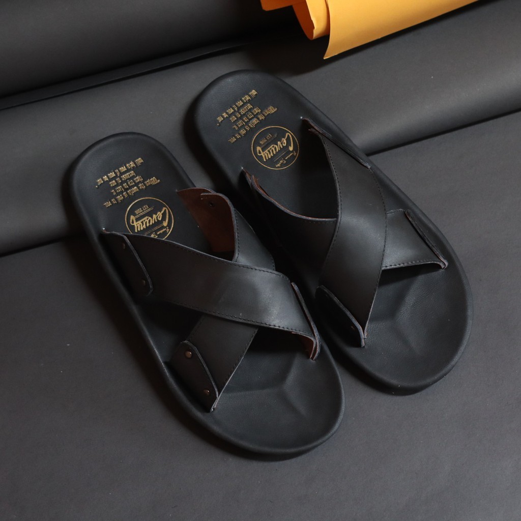 XMIN|Chinel Sandal Kulit pria kasual Original Distro Murah Anti Slip