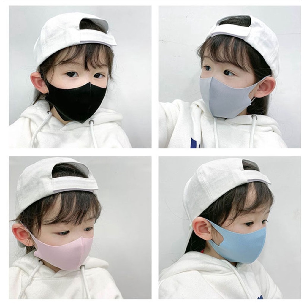 Masker Anak Impor Motif Polos / Masker Anak Kain Scuba / Masker Anak Non Medis / Masker Anak Premium