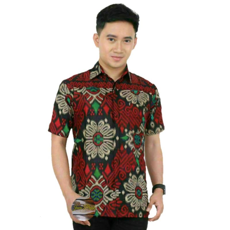 PROMO ASLI Risna Batik JUMBO HRB093 Hem Batik Pria Pendek Premium M L XL XXL XXXL 3L 4L 5L pria TOP.-HEM JMB KECUBUNG MER
