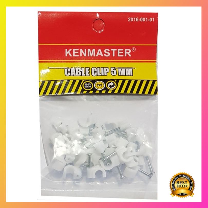 

Diskon Kenmaster Cable Clip 5mm isi 35 pcs - Klem Kabel