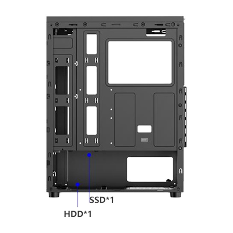 Casing Raptor Black Strike 1652 Free 3 Fan RGB ATX