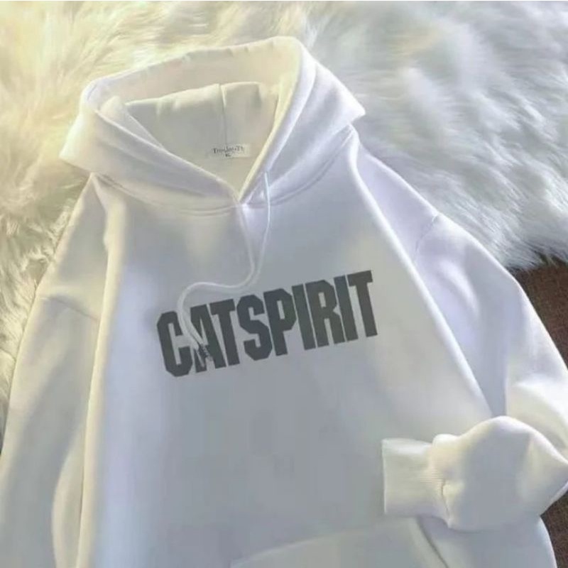 CAT SPIRIT HOODIE BAHAN FLEECE TEBAL