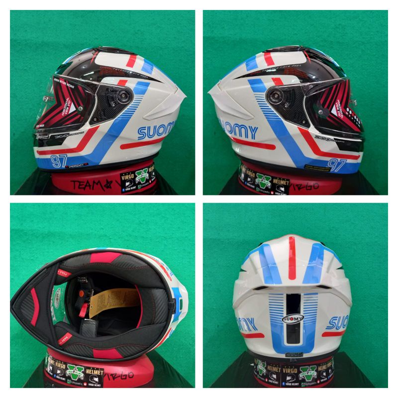 HELM SUOMY TRACK  1 NINETY SEVEN WHITE RED ORIGINAL SUOMY