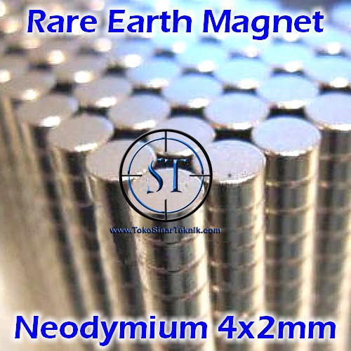 10 PCS 4x2 Strong Magnet Neodymium 4x2mm Silinder N52 Coin Koin Bulat Mengkilap rare Earth isi 10 Buah