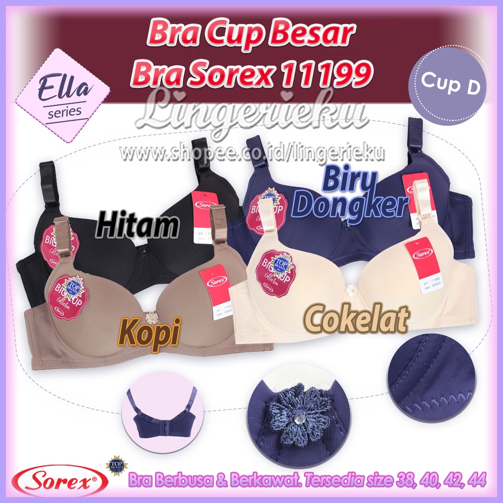 Sorex 11199 BH Bra Wanita Cup Besar Setara Cup D Berbusa Tipis Berkawat