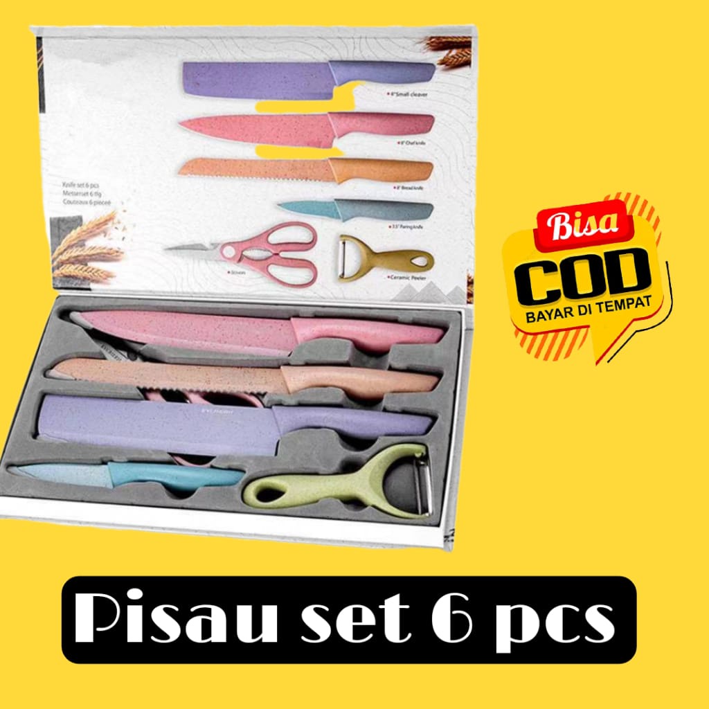 Satu Set Pisau Dapur Pisau Dapur Stainless Pisau Dapur Stainless Pisau Dapur Stainless Gunting Perle