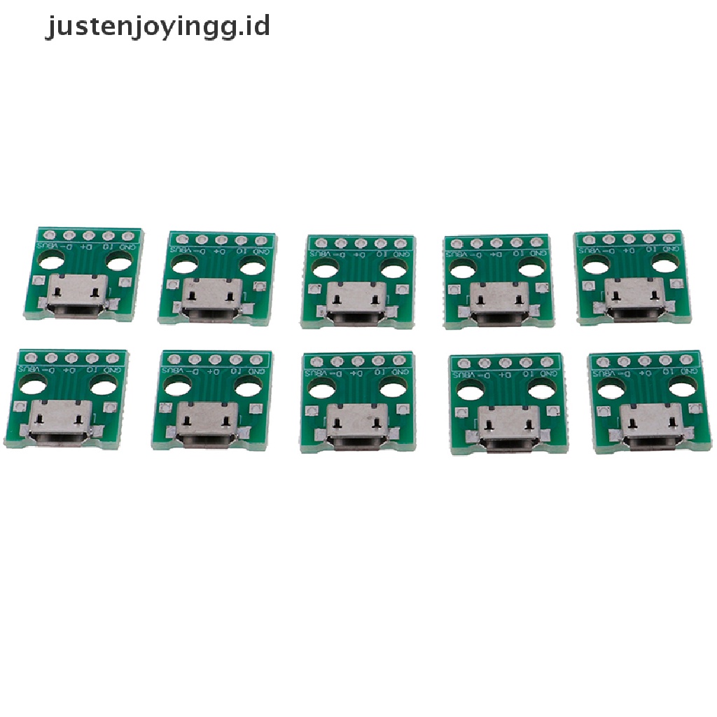 10 Pcs Papan Konektor Konverter MICRO USB Ke DIP Adapter 5 Pin Female PCB