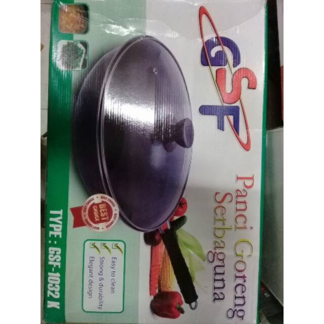 Panci penggorengan tutup kaca GSF