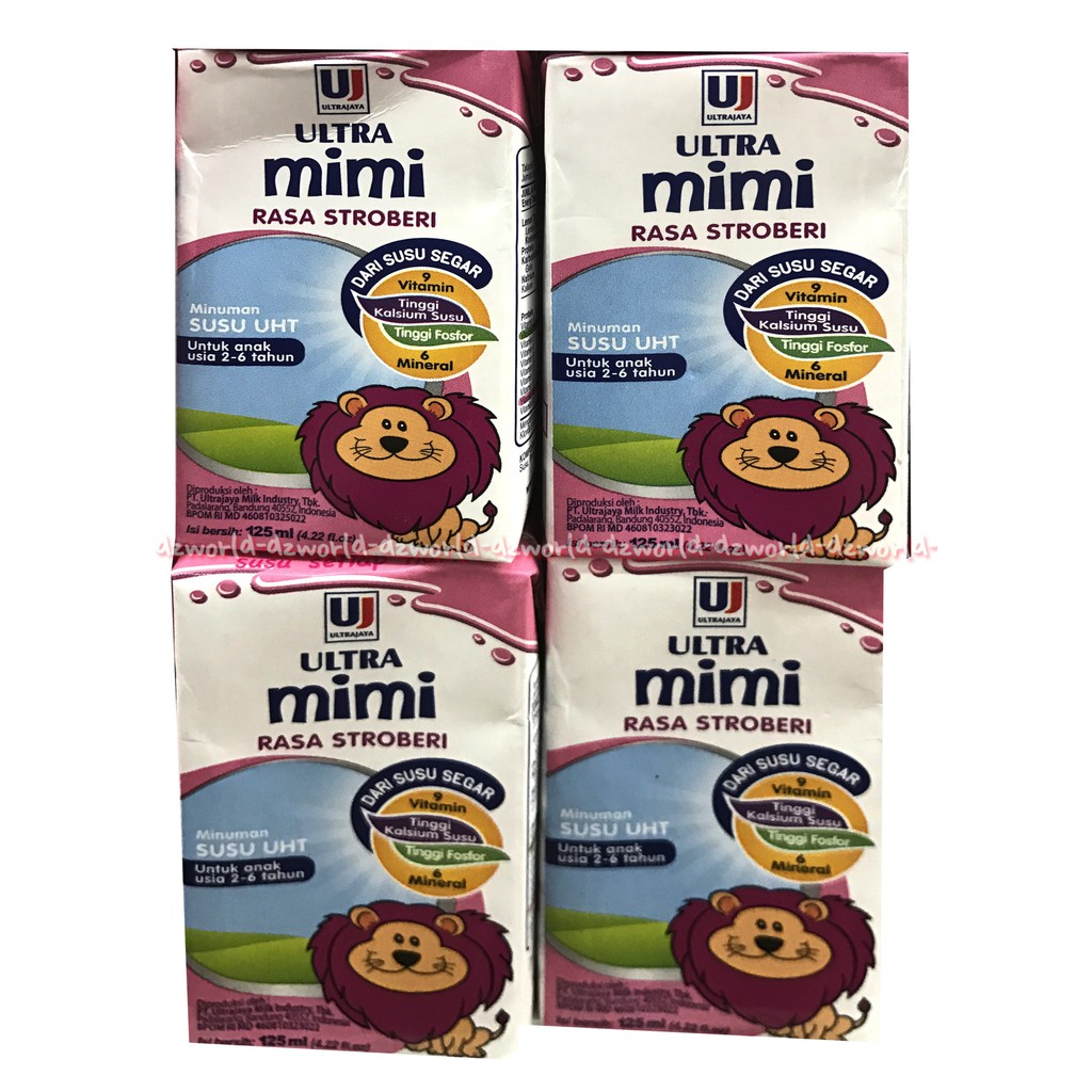 Susu ultra mimi Rasa Stroberi susu UHT Strawberry 125ml