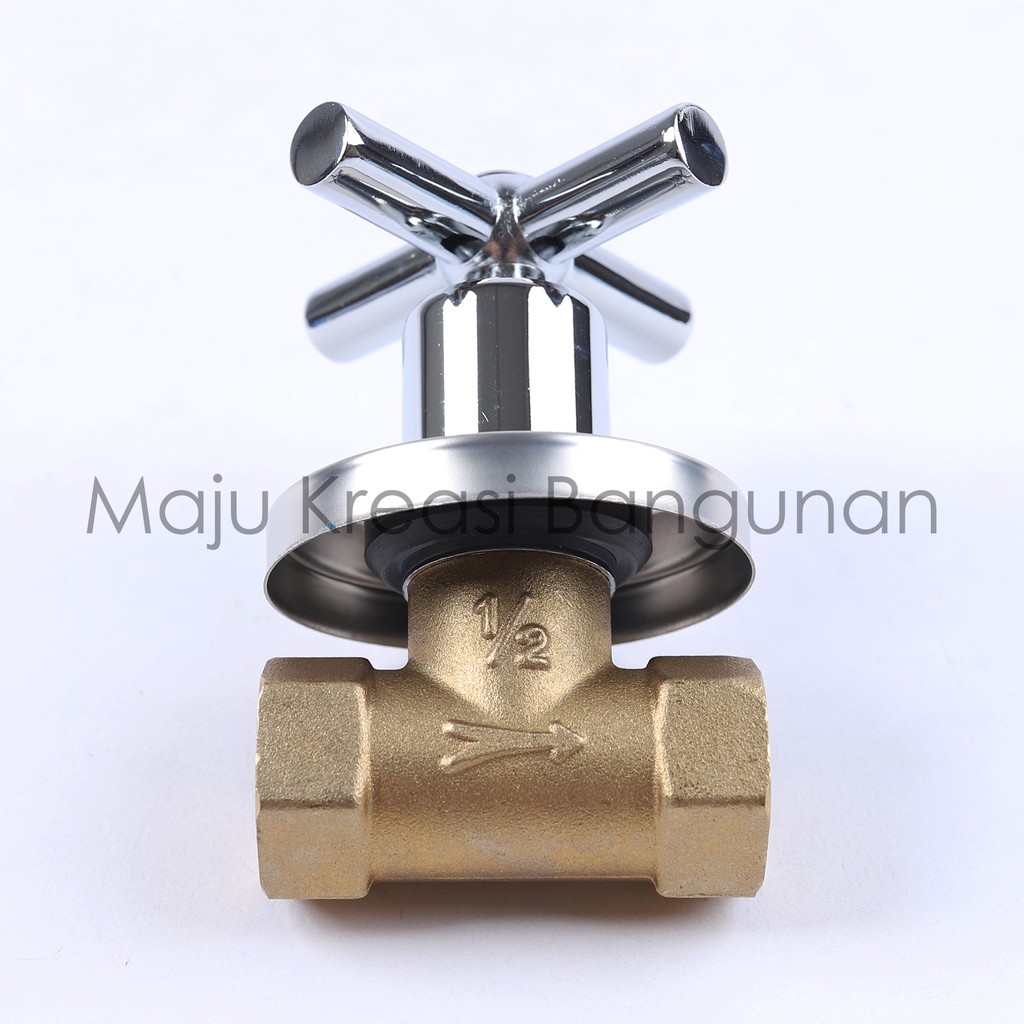 Stop Kran Tanam Kuningan SOLIGEN YG 7025 Shower Tembok Keran Air 1/2&quot; Inch Inci 1/2Inch 1/2Inci