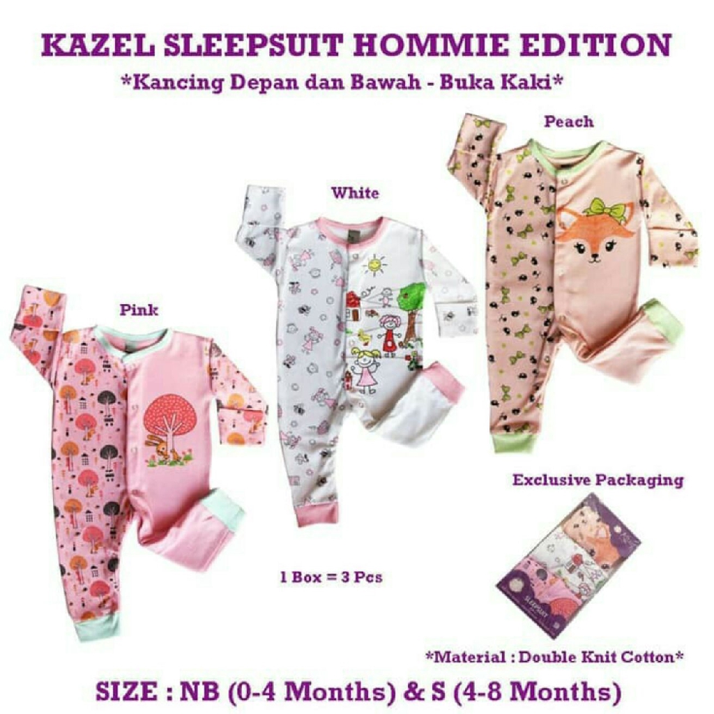 PNB125 BAJU TIDUR ANAK KAZEL SLEEPSUIT HOMMIE EDITION