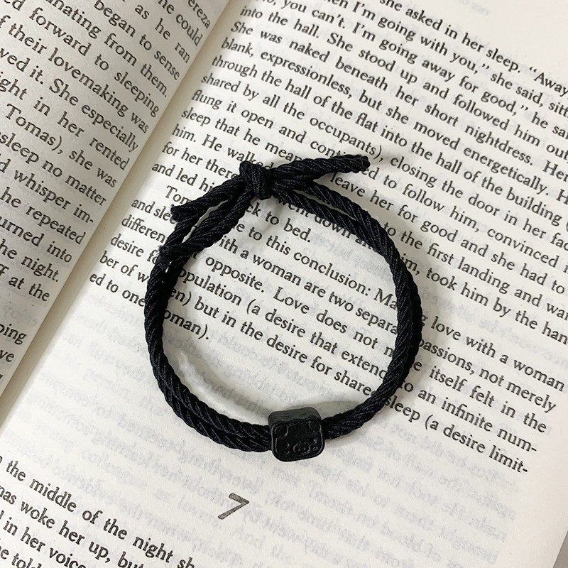 Ikat Rambut Simple Model Gelang Gaya Korea Aksesoris Fashion Wanita Import-AR-92 Hitam