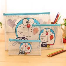 SerbaGrosirMurah set zipper file folder business map resleting kartun stationary pouch doraemon zipper storage bag