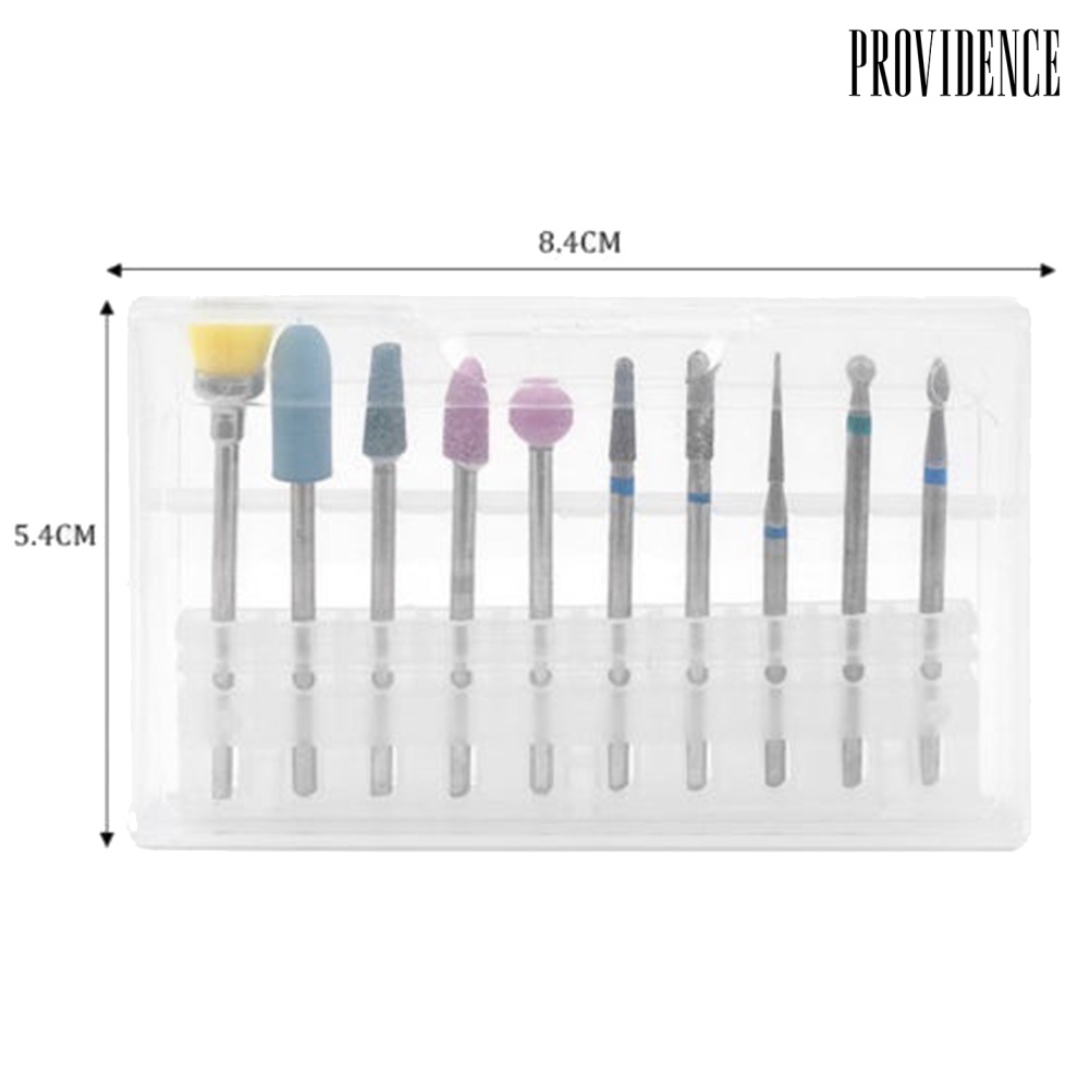 Providence 10Pcs Pro Nail Art Grinding Drill Bits Electric Manicure Bullet Polishing Set