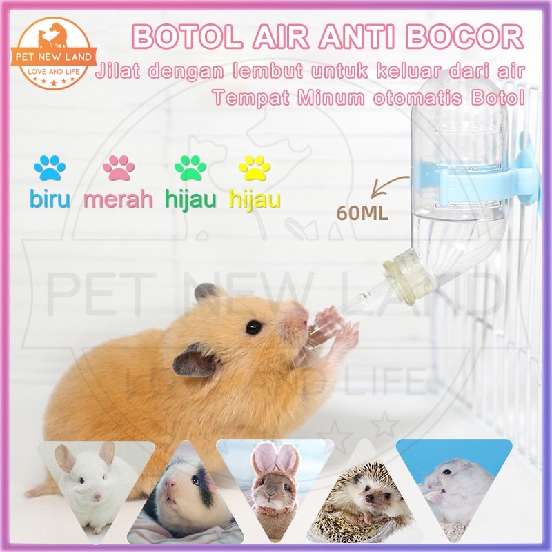 Botol Minum Dot 60ml Hamster Kelinci Landak Marmut Tempat Minum Otomatis Gantung Botol Plastik Mini Sugar Glider DRINKING BOTTLE Hewan Peliharaan