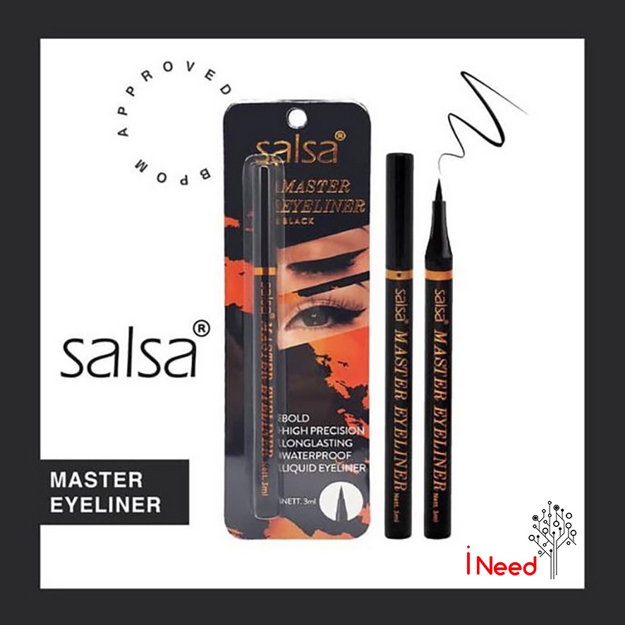 (INEED) (BPOM) SALSA 2 IN 1 HYPERLASH MASCARA / SALSA MASTER EYELINER BOLD