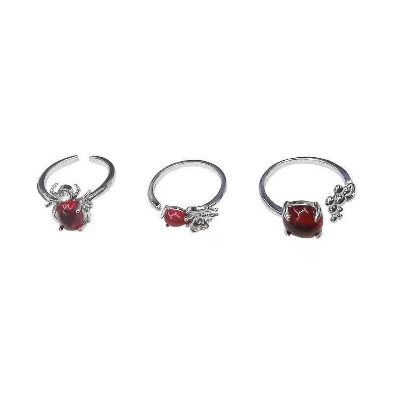 Cincin Model Terbuka Desain Bunga Butterfly Ruby