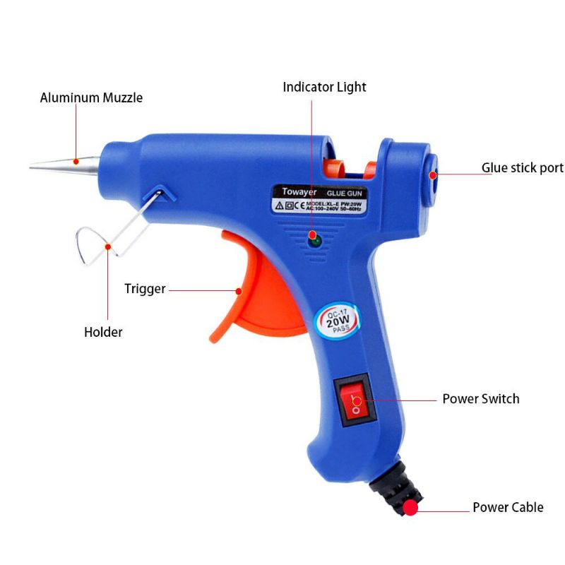 ~ PIYOSHI08 ~ Glue Gun / Alat Tembak Lem Bakar Glue Stick Refill AT03