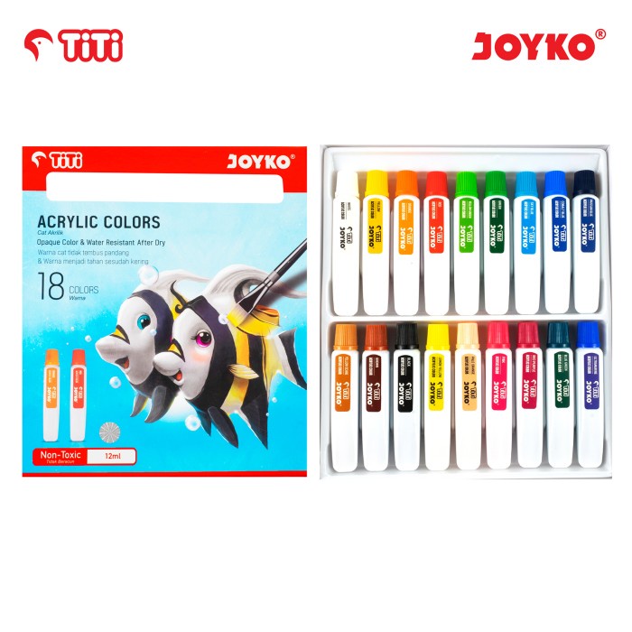 

Joyko TITI 18 Acrylic Colours / Cat Akrilik 18 Warna AC-12ML-18