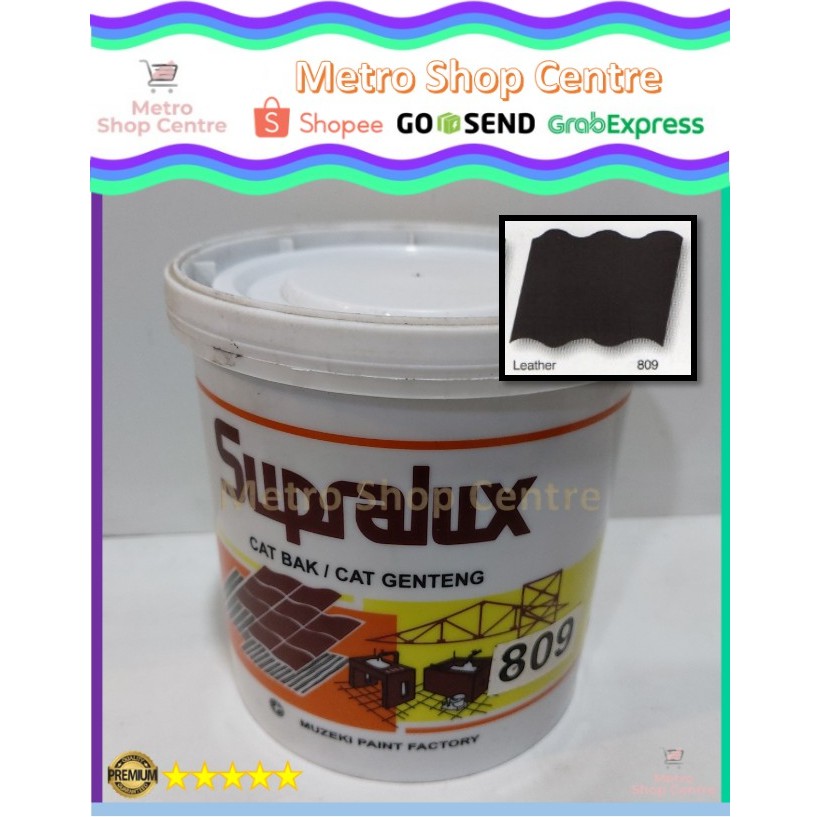 Supralux - Cat Bak / Genteng / Kolam No.809 (Leather) / Coklat Kehitaman 1 Kg (Kaleng)