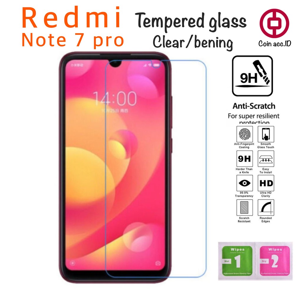 tempered glass REDMI NOTE 7 PRO - anti gores kaca redmi note 7 pro