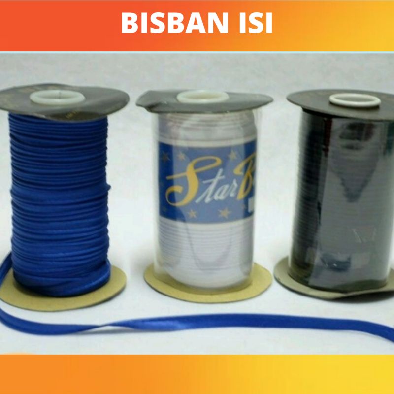 PER ROLL BISBAN ISI SATIN PELIPIT TAPE TERLARIS PANJANG 100YARD UNTUK PINGGIRAN BAJU PIYAMA COD