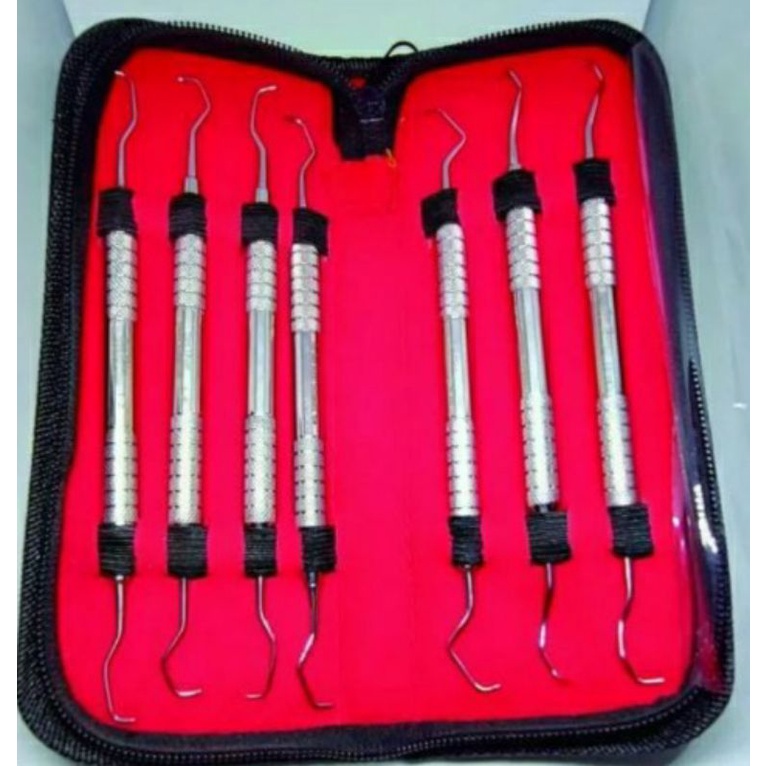 Dental currete Gracey Set isi 7 pieces Kuret gracey Dental Scaler Bukan Osung
