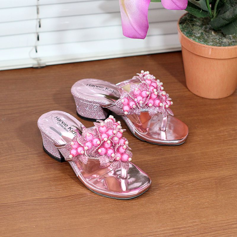 Harvie - Sandal Anak Perempuan Hak Tahu Jepit Motif Mute / HR 020