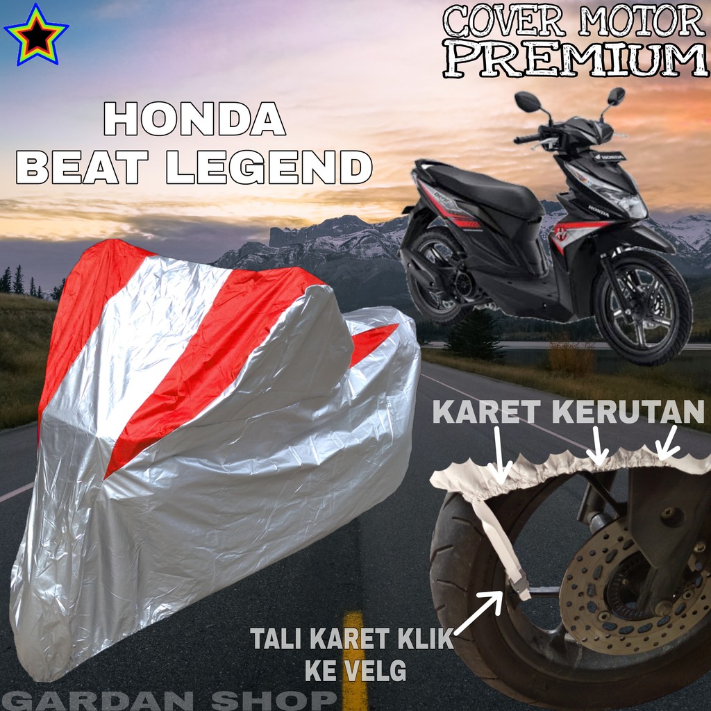 Sarung Motor HONDA BEAT LEGEND Silver MERAH Body Cover Penutup Motor Honda Beat Legend PREMIUM