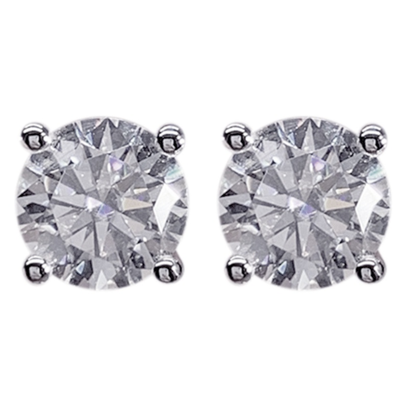 Classic 4 Claws Cubic Zirconia Women Earrings Crystal CZ Stone Minimalist Ear Stud Luxury Wedding Eternity Jewelry