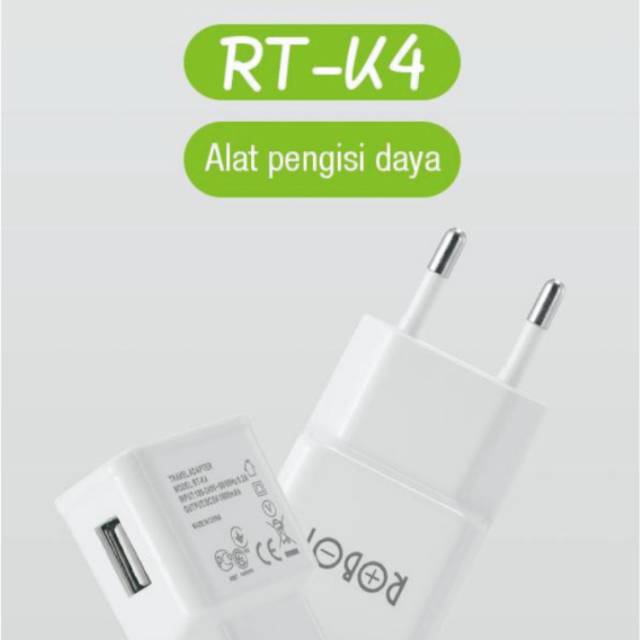 Robot RT-K4 Charger Travel Adaptor Original 1A KEPALA CAS / BATOK CAS