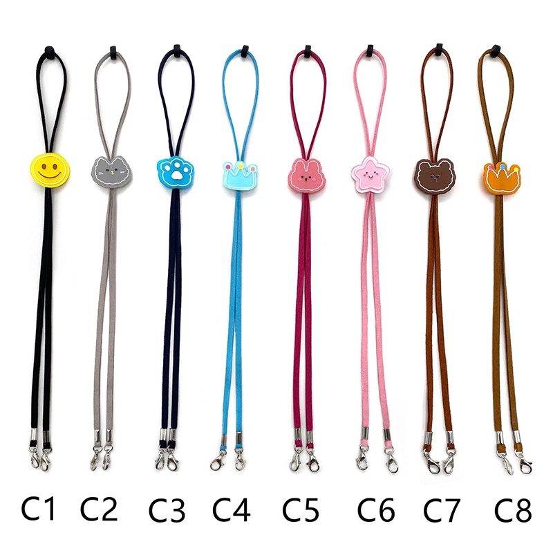 Kartun Topeng Gantung Tali-Adjustable Lucu Anak-anak Wajah Topeng Tali Ekstensi Lanyard