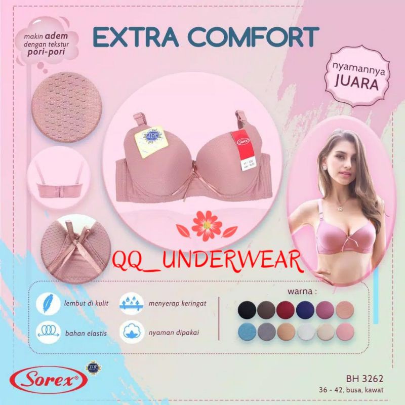 Bh Sorex 3262 Bra Sorex Kawat Busa Sedang Cup Besar Size 36-42 Kait 3 Terlaris / Bh Sorex 3262 / Bra Sorex 3262