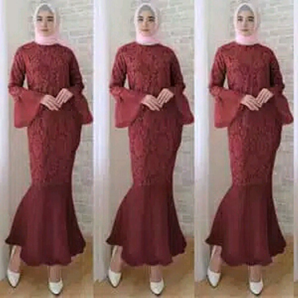 limited edition Dress Brokat Mermaid Gaun Duyung Brokat dress kekinian