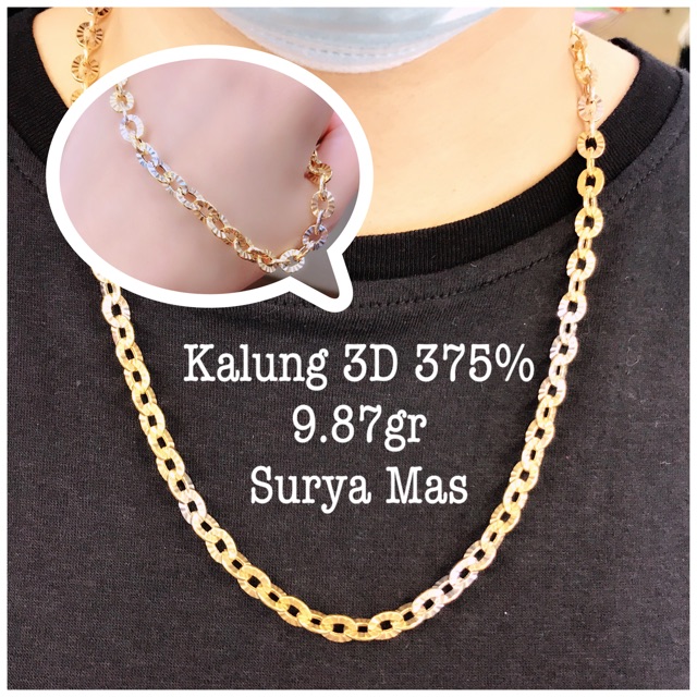 Kalung rantai dewasa emas 375%