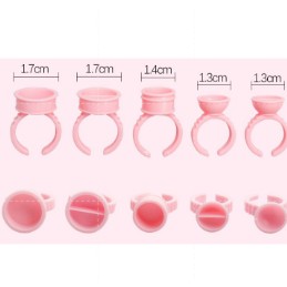 (PINK) satuan ring glue tempat tinta eyelash extention warna pink / cup tanam bulu mata