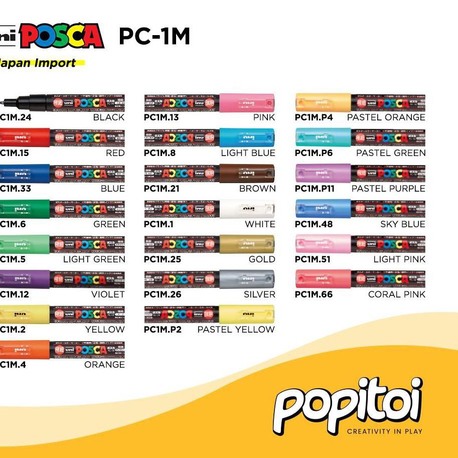 

PROMO BESAR KODE-597 UNI POSCA PC-1M Paint Marker Pen (Extra Fine Point) Spidol warna warni PC 1M PC