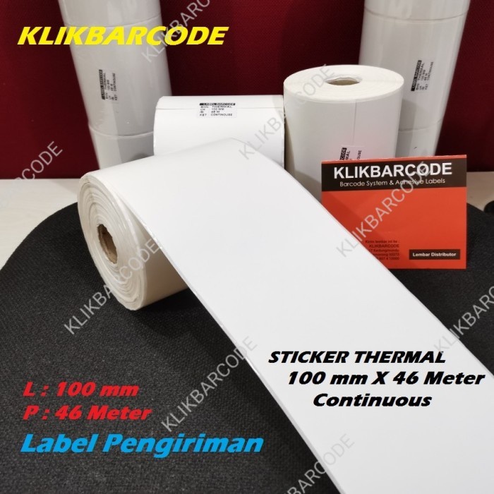 

STIKER LABEL THERMAL RESI TOPED 100x46METER 100x46M 100 x 46 CONTINUES