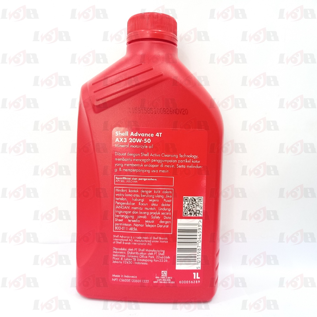 Oli Shell Advance AX3 Mineral 1 Liter Premium Motor Bebek Sport 4T API SG JASO MA